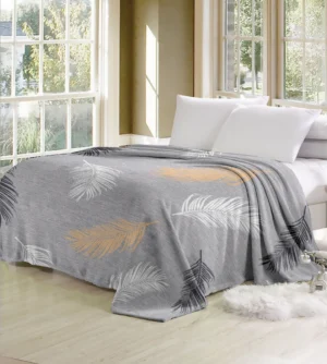 Manta estampada con hojas grandes
